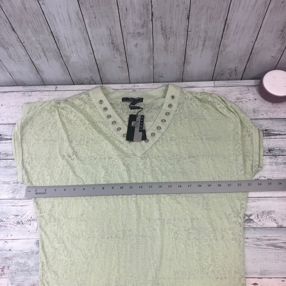 Zashi V-Neck Grommet Sheer T-Shirt NWT Small - Picture 6 of 10